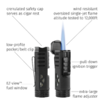 Xikar Tactical 1 Single Jet Lighter - Black - Image 5