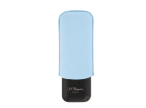 S. T. Dupont Double Cigar Case - Turquoise Grained & Matt Black