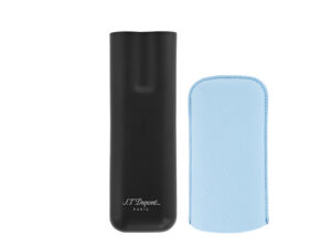 S. T. Dupont Double Cigar Case - Turquoise Grained & Matt Black - Image 2